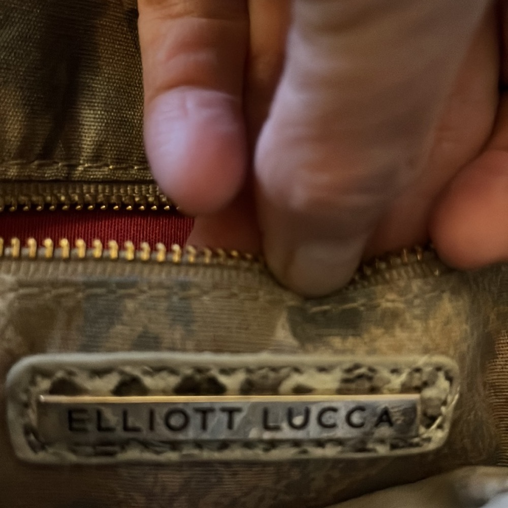 Elliott Lucca Snake Python Brown And Beige Leathe… - image 4